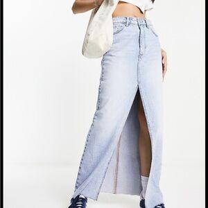 Stradivarius Light Blue Maxi Skirt